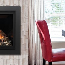 The finest gas fireplace flush to the wall and featured in an Ottawa dining room