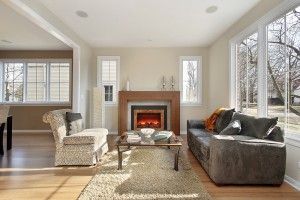 Ottawa living room featuring Amantii electric fireplace insert