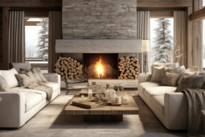 Scandinavian Simplicity Fireplace in a home