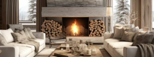 Scandinavian Simplicity Fireplace in a home