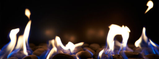 close up of a gas fire place